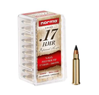 Boite de 50 cartouches NORMA .17HMR V-MAX 17gr / 1,1g