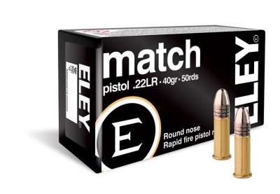 Boite de 50 cartouches ELEY  PISTOL MATCH 22LR 40 gr / 2,59 g