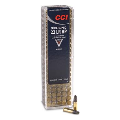 Boite de 100 cartouches CCI SUBSONIC 40 gr / 2,59 g Hollow Point