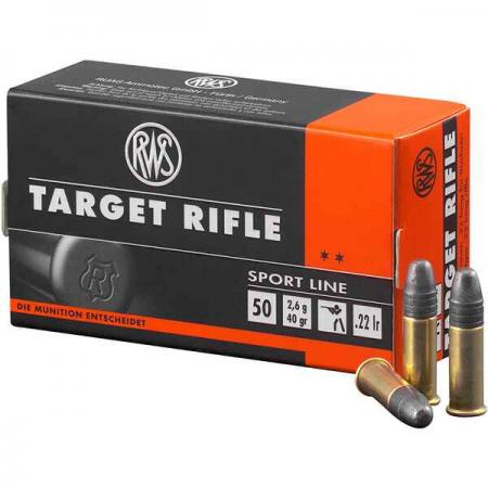 Boite de 50 cartouches RWS Target Rifle .22lr 40gr / 2,59g