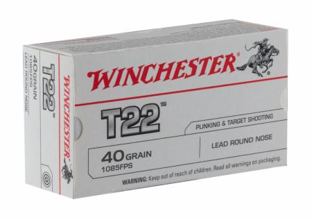 50 cartouches WINCHESTER T22 .22lr 40gr / 2,59g