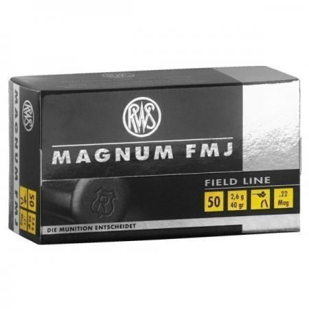 Boite de 50 cartouches RWS Field Line .22Mag FMJ 40gr / 2,6g