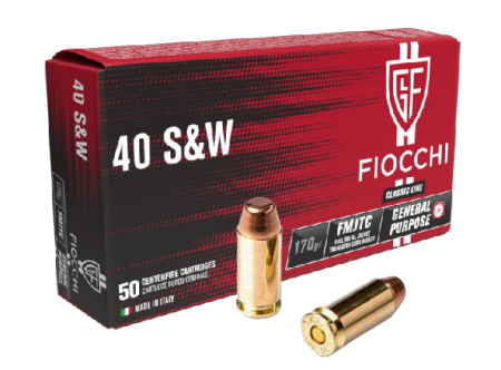 Cartouches Fiocchi .40 S&W FMJTC 170 gr / 11,02 g