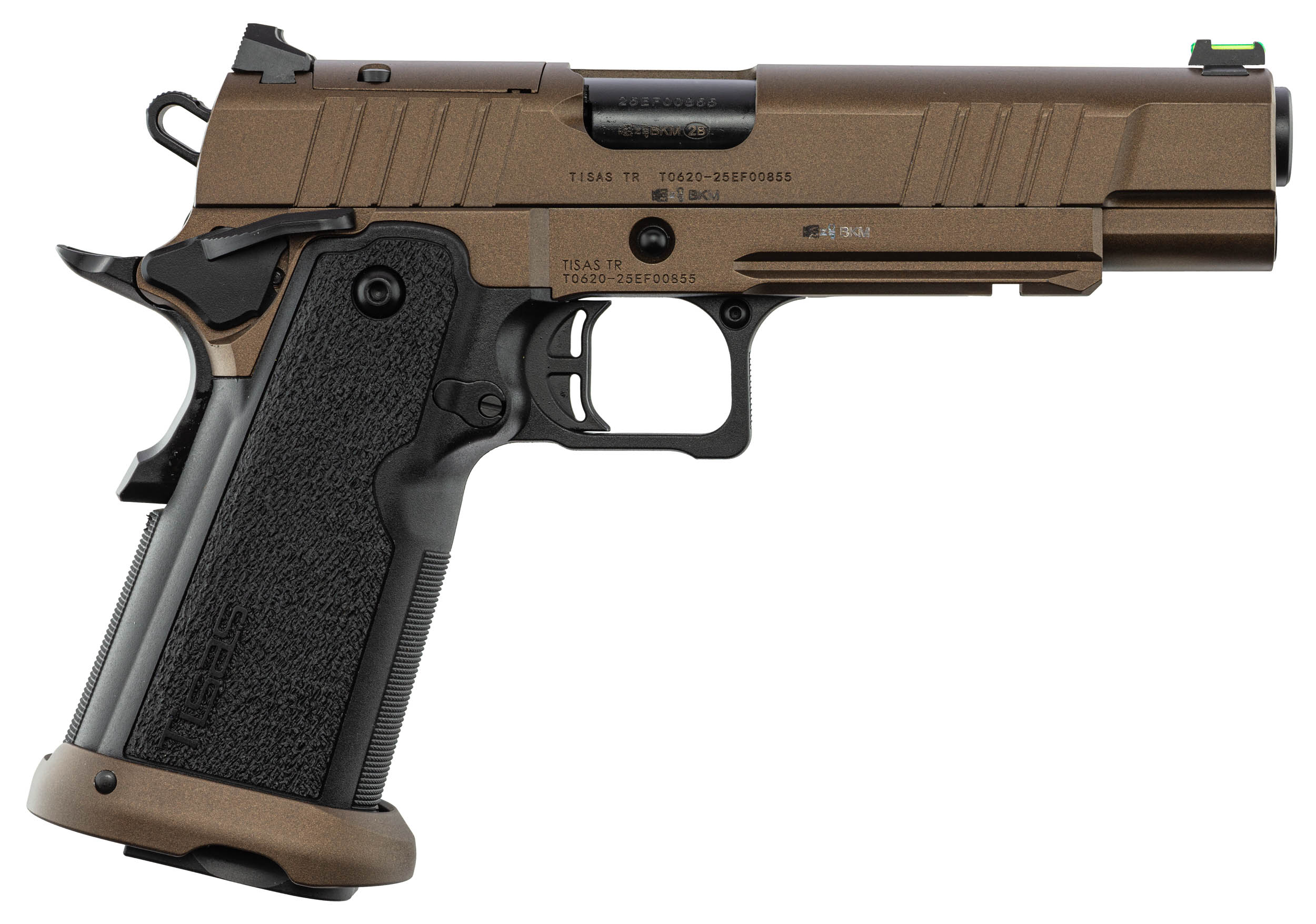Pistolet Tisas 2011 moderne dérivé du Colt 1911 avec chargeur double pile